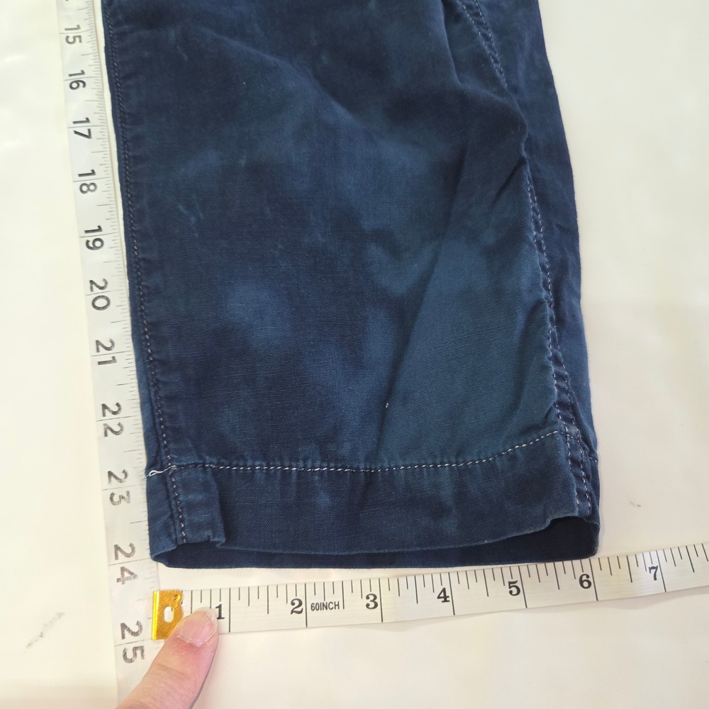 AMO Paperbag Pant Women‎ 26 Indigo Tie Dye High Rise Cotton Tapered Utility Crop - Picture 4 of 11